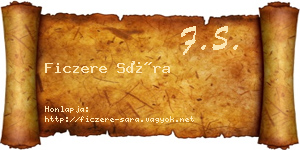 Ficzere Sára névjegykártya